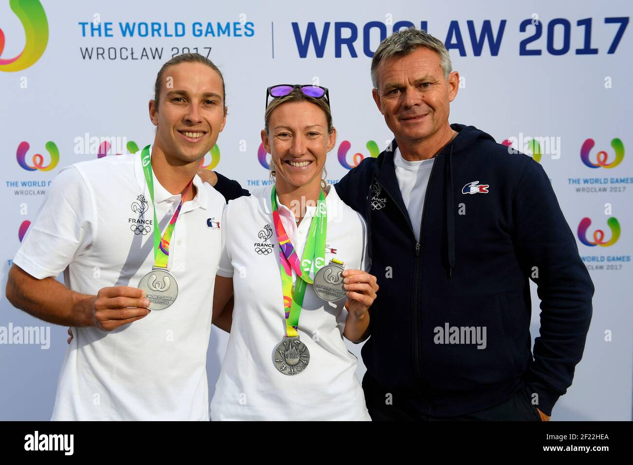 Patrice Martin (FRA) Pierre Ballon (FRA) and Clementine Lucine in Water  Skiing during The World Games 2017 in Wroclaw, Poland, Day 7, on July 26th,  2017 - Photo Julien Crosnier / KMSP / DPPI Stock Photo - Alamy