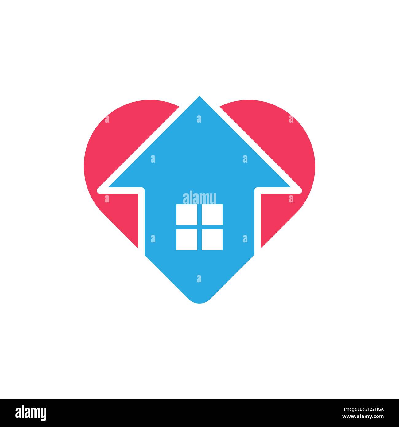 Stay at Home Logo Icon Vector design illustration. Home with Love icon design concept. Home with heart shape icons shows messages 'stay home' or 'stay Stock Vector