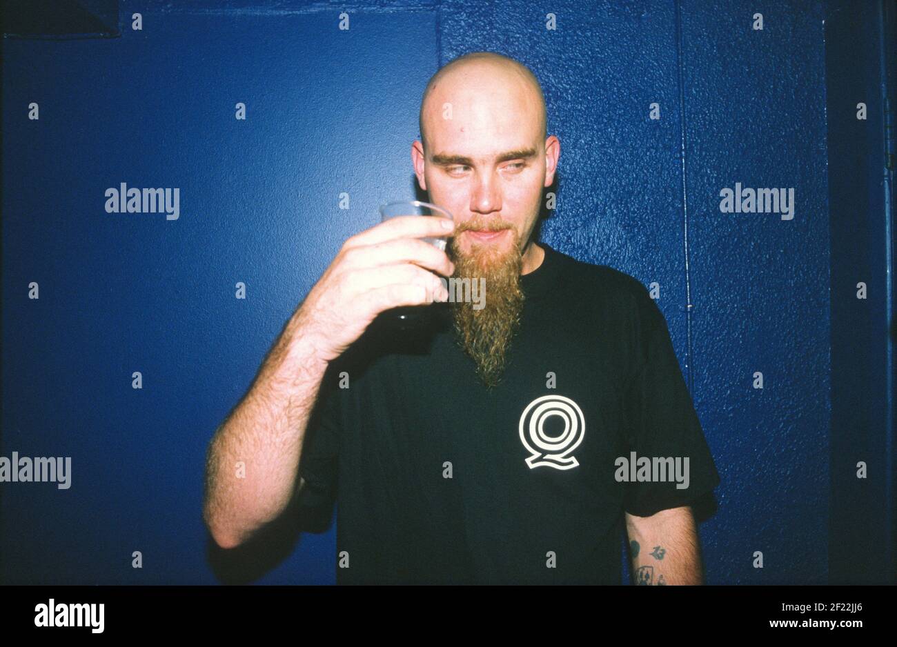 Nick Oliveri in Queens of the Stoneage backstage at The Garage 28/08/2000, London, England, United Kingdom. Stock Photo