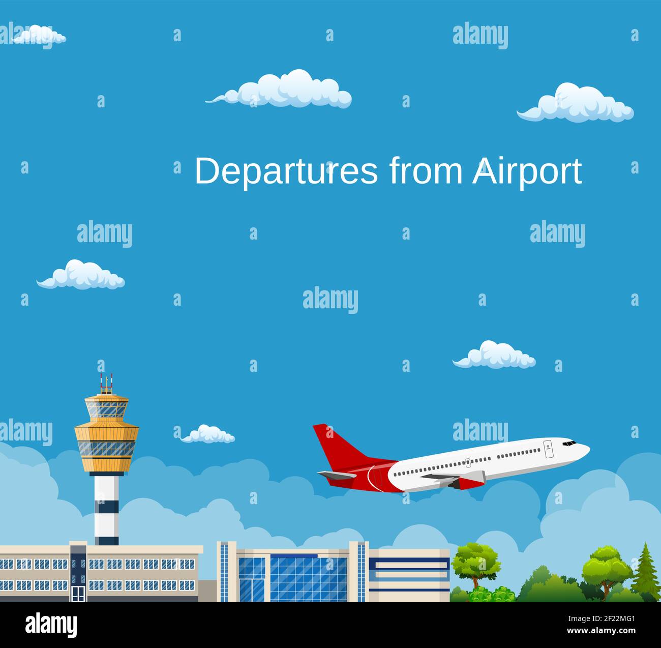 Airplane Takes Off from the Airport Stock Vector Image & Art - Alamy