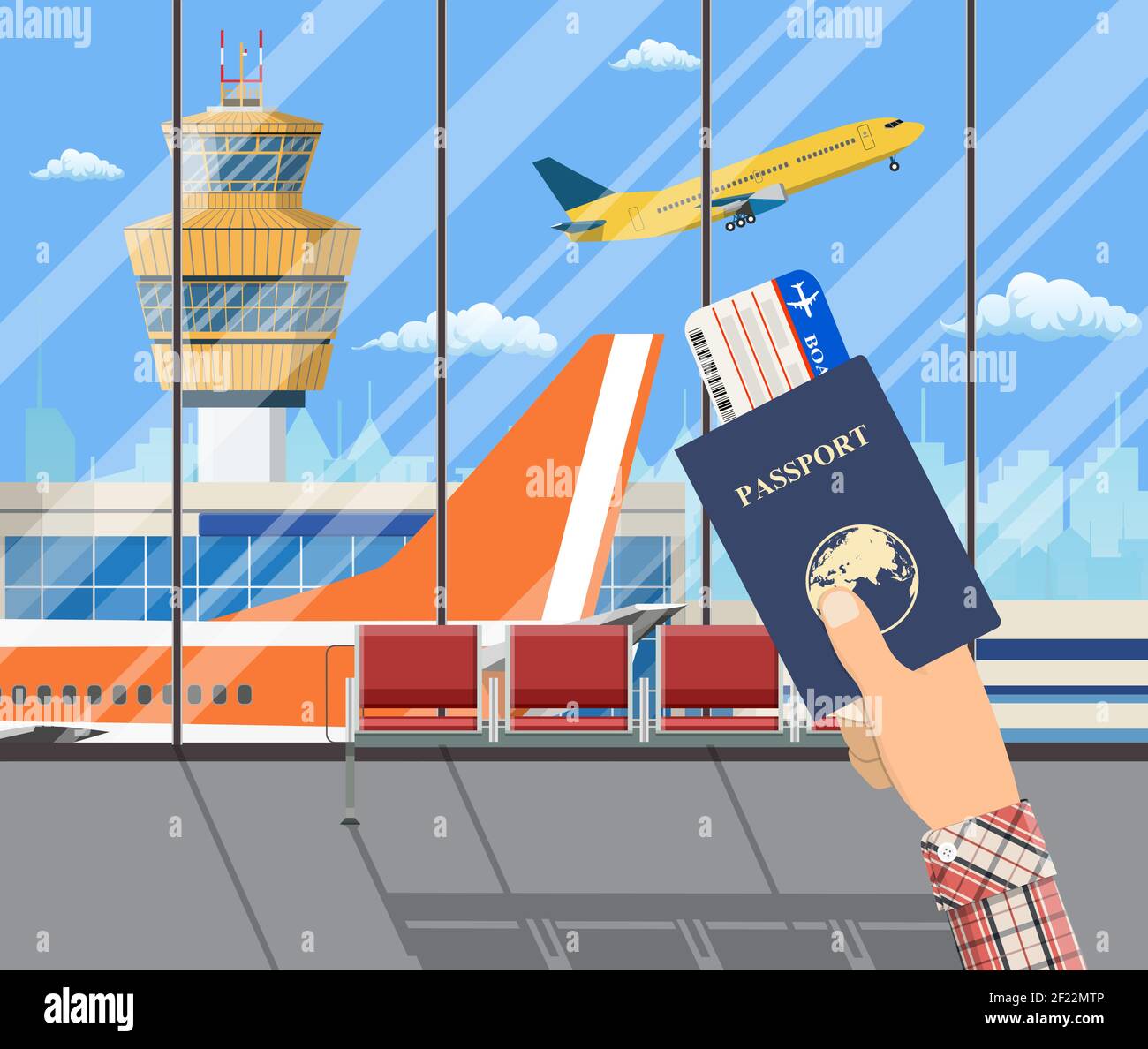 Man with passport and boarding pass Stock Vector Image & Art - Alamy