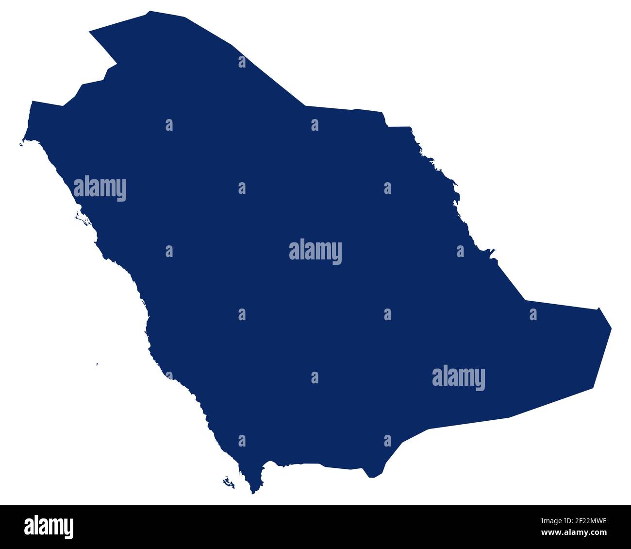 Map of Saudi Arabia in blue colour Stock Photo - Alamy