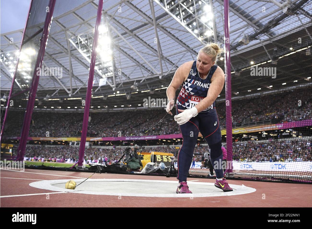 Alexandra Tavernier (FRA) competes on Women's Hammer Throw final during