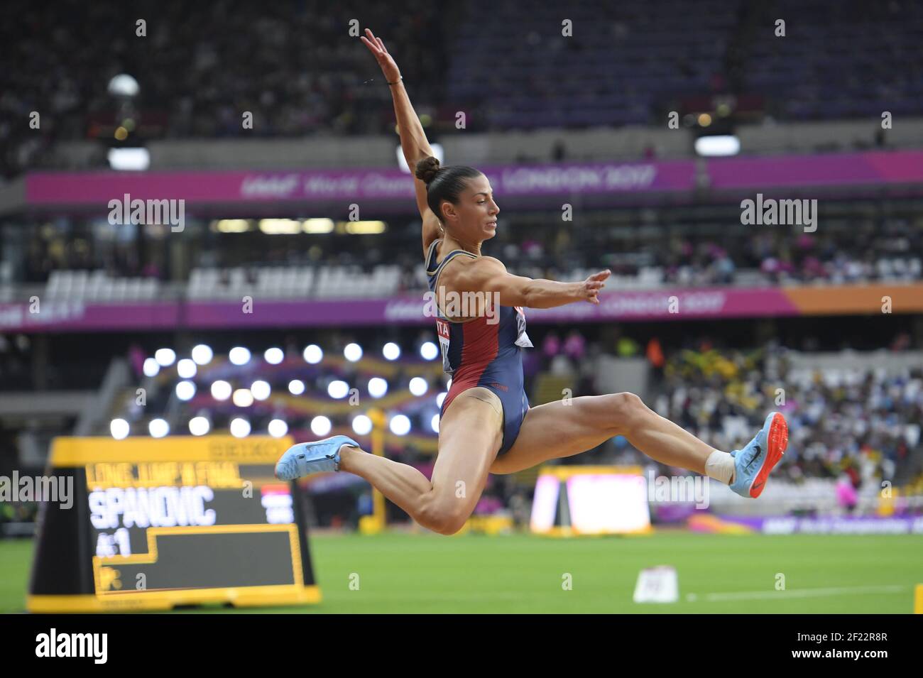 Ivana Spanovic (SRB) competes and wins the Bronze medal on Women's Long