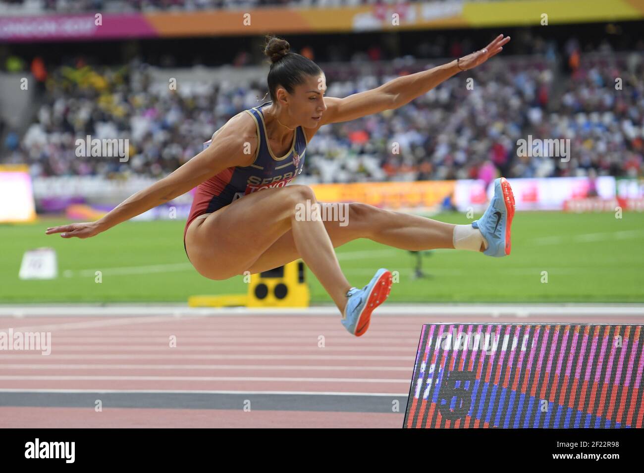 Ivana Spanovic (SRB) competes and wins the Bronze medal on Women's Long