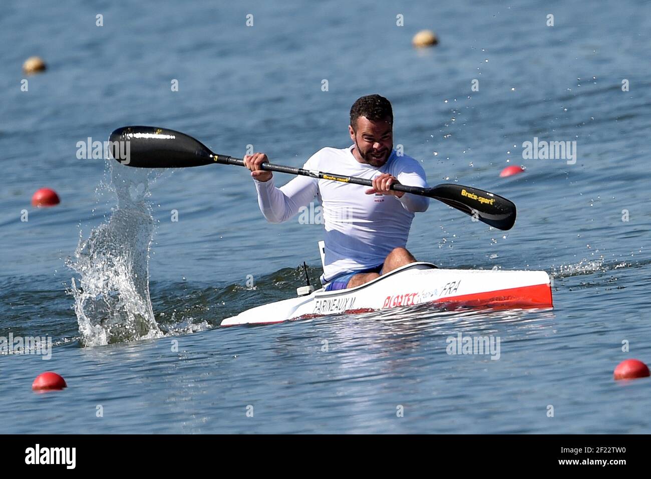 Martin Farineaux from France competes in KL3 Men 200m during the 2017 ICF Canoe Sprint World Championships in Racice, Czech Republic, Day 1, August 23th, 2017 - Photo Jean-Marie Hervio / KMSP / DPPI Stock Photo
