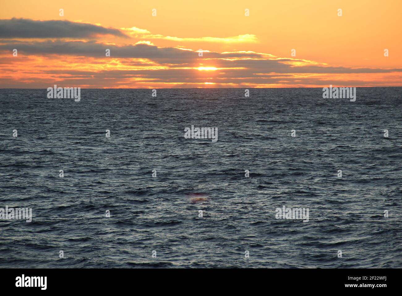 Sunrise over the Atlantic Ocean off the west coast of Africa Stock ...