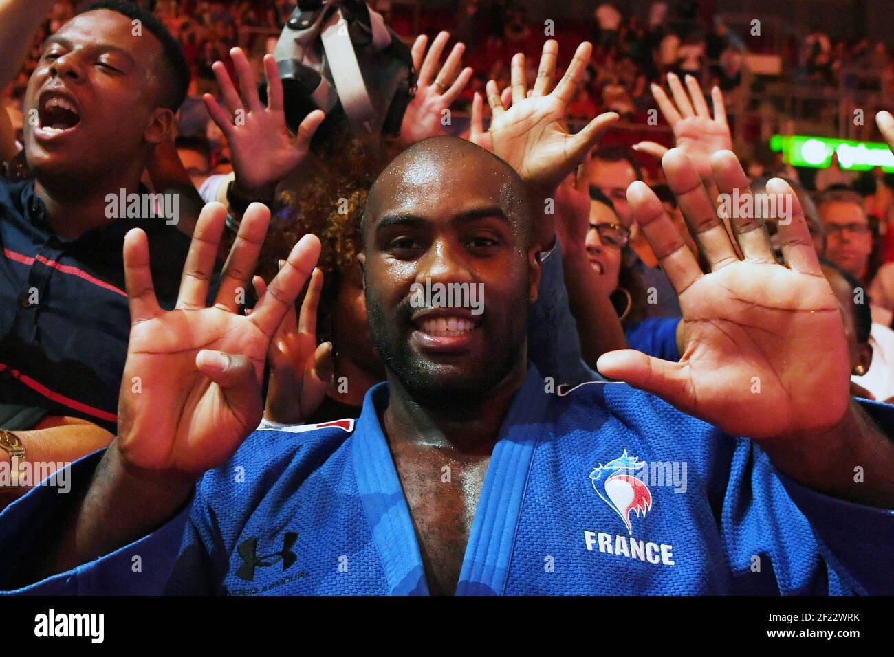 Teddy Riner (Fra) competes and wins his ninth world champion title in ...