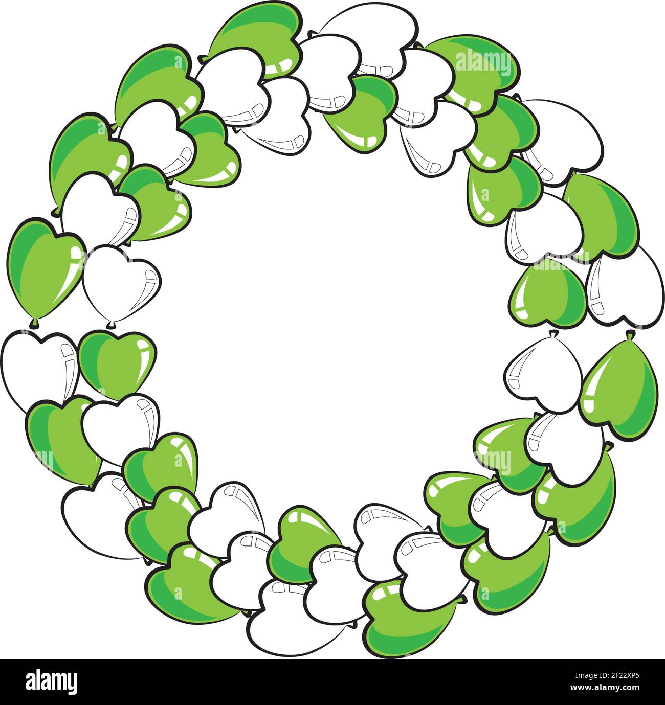 vector heart shape balloons border frame background Stock Vector Image ...