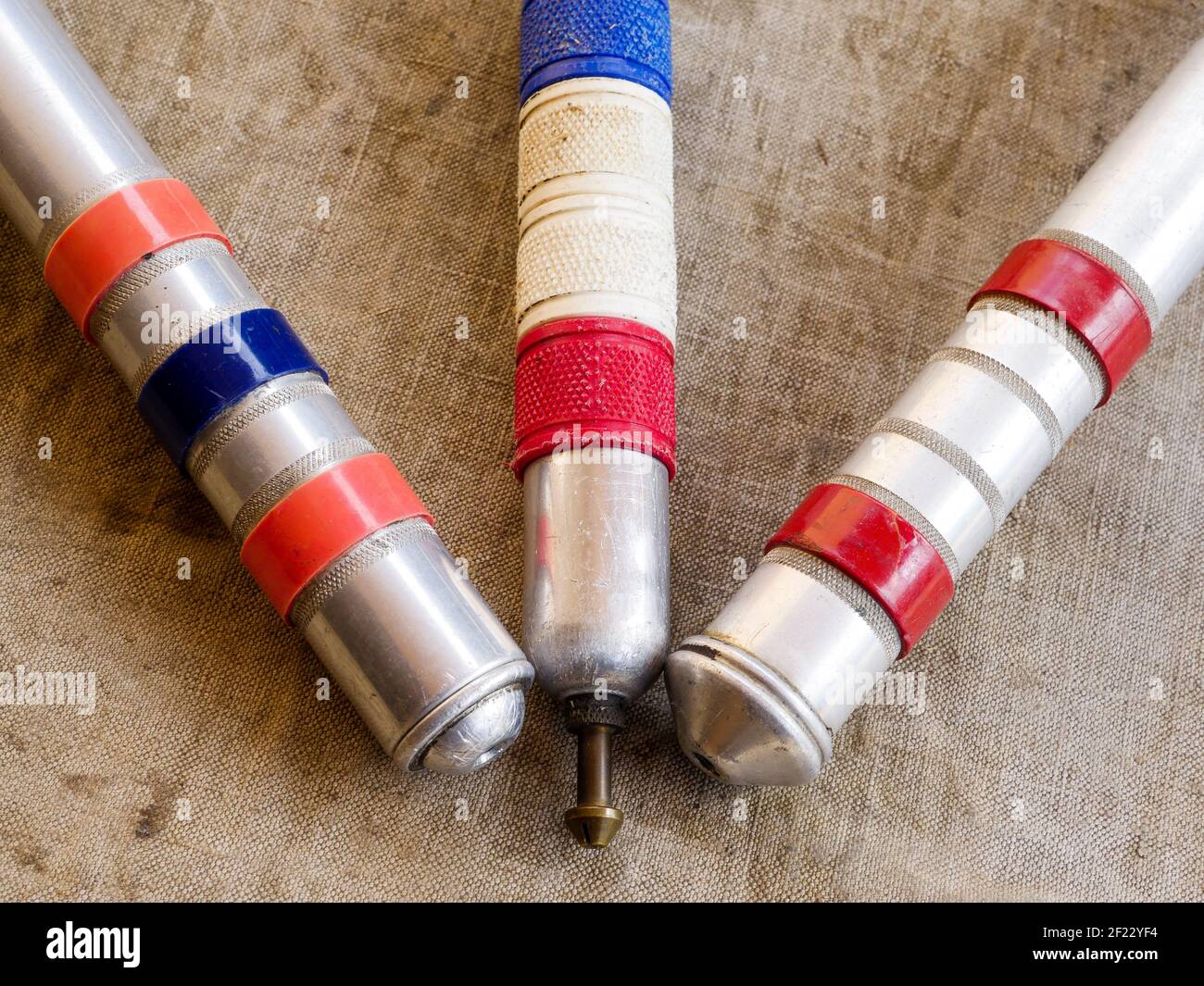 Vintage bicycle pumps, France Stock Photo Alamy