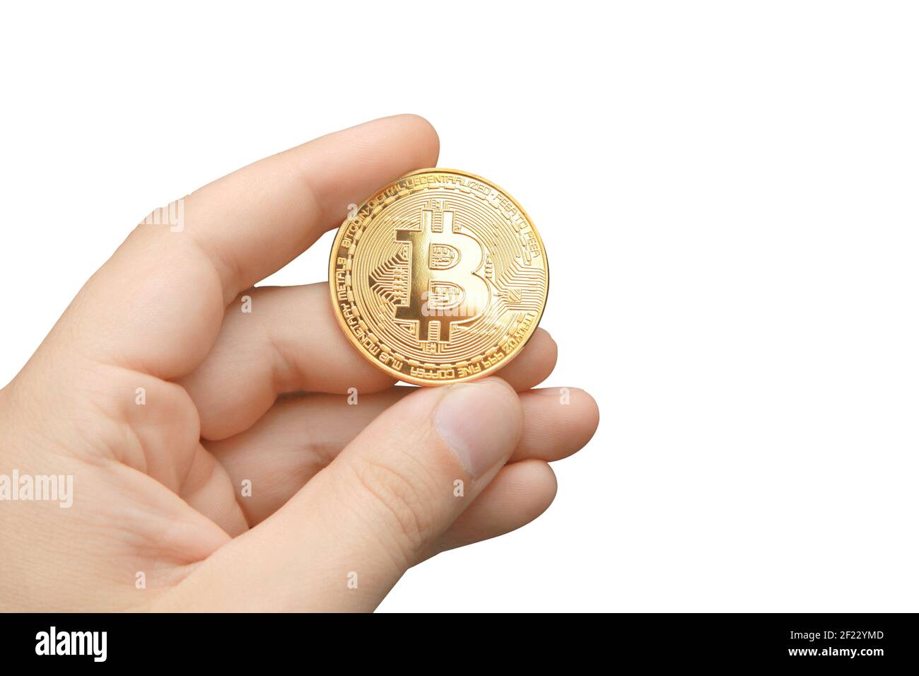 Physical bitcoin. Virtual crypto currency coin. Blockchain technology Stock  Photo - Alamy