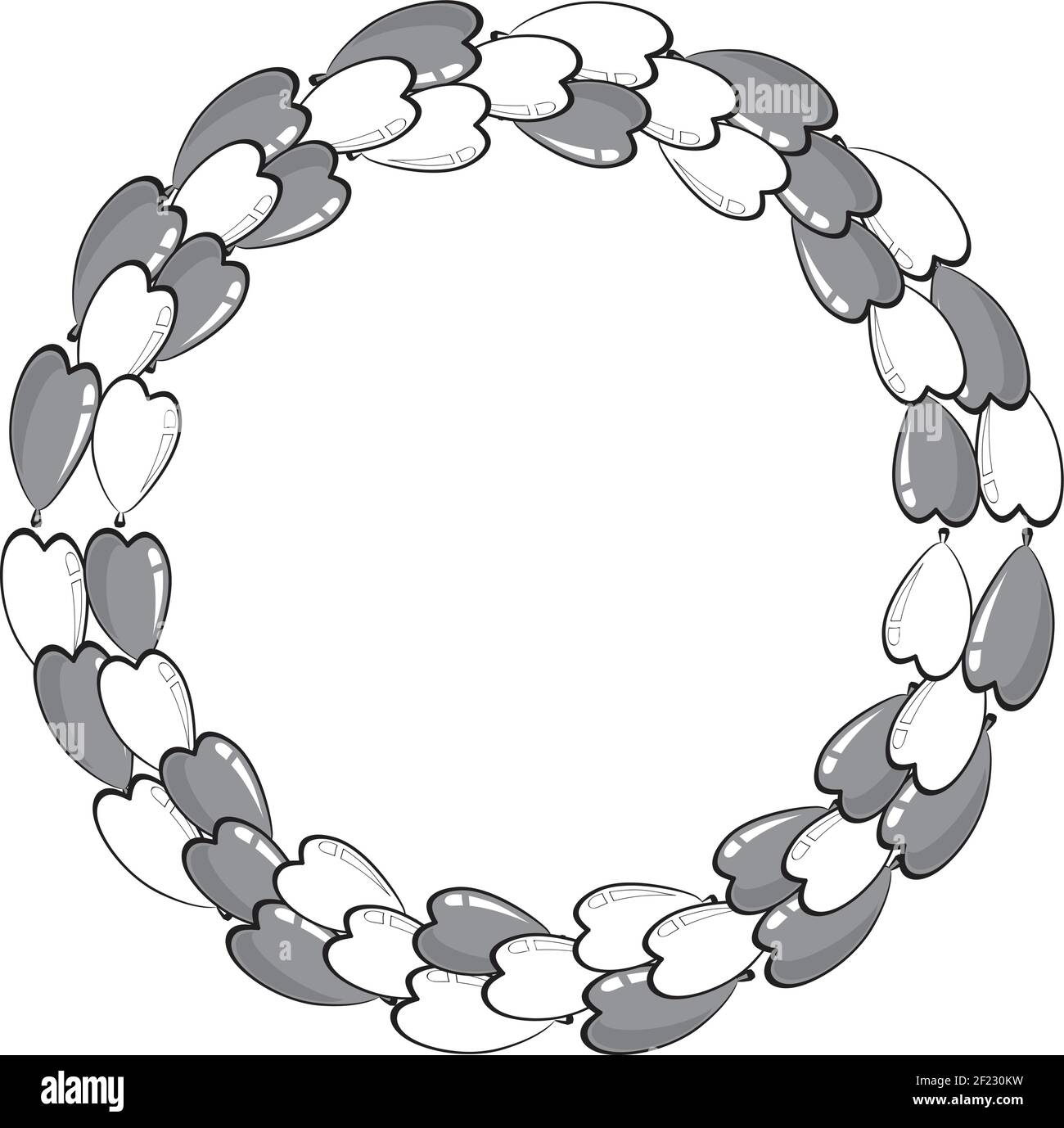 vector heart shape balloons border frame background Stock Vector Image ...