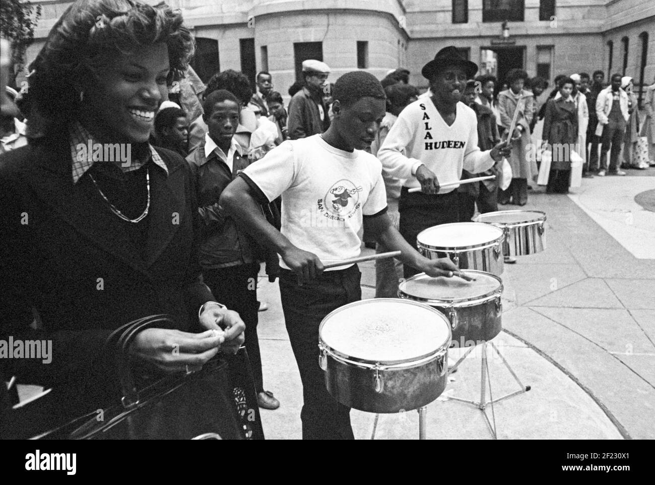 Street performance, Street concert, Philadelphia PA.,USA, 1976 Stock Photo