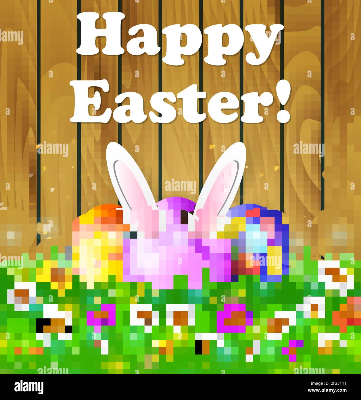 Easter eggs in grass Stock Vector