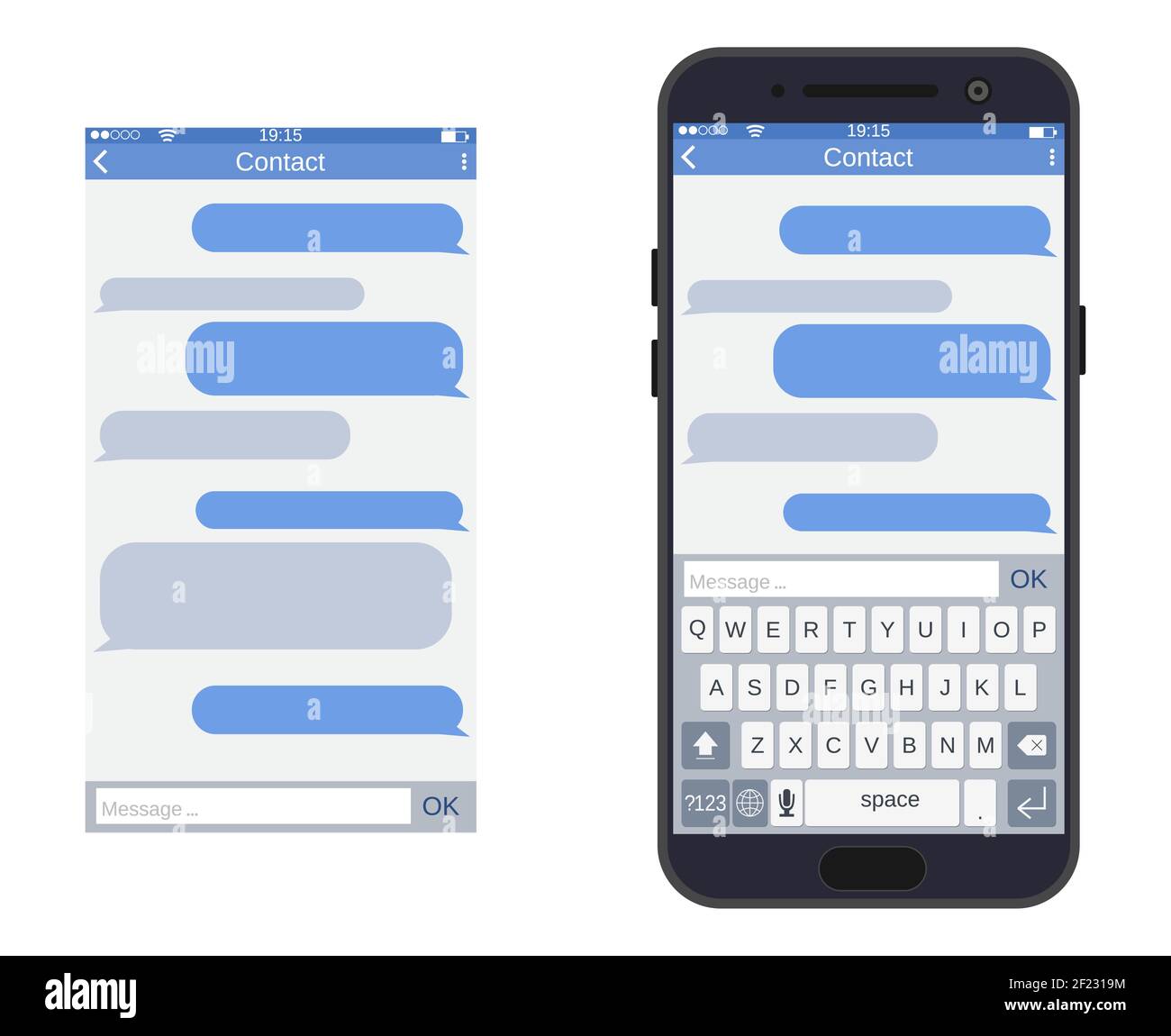 Smartphone with messaging sms app Stock Vector Image & Art - Alamy