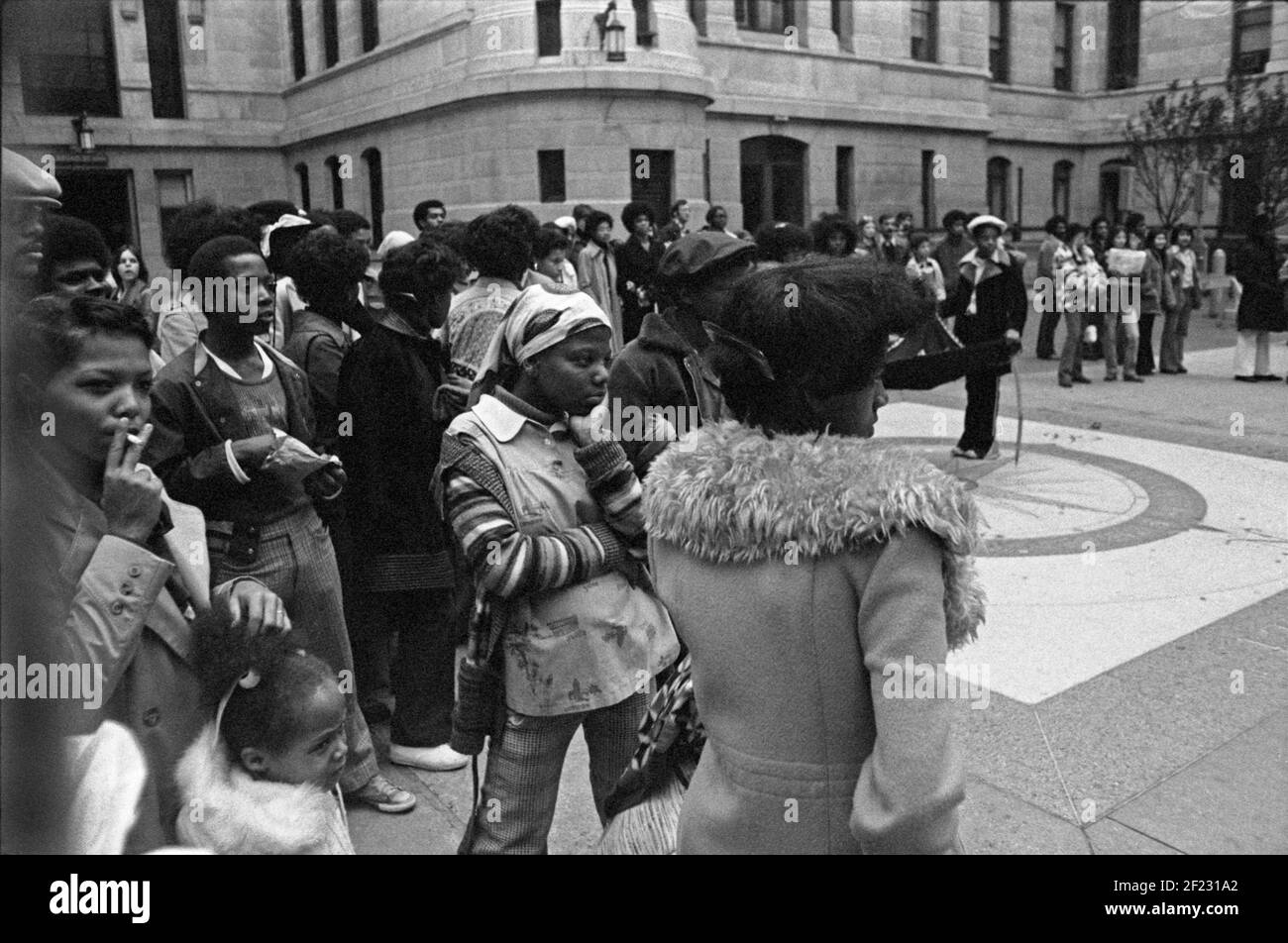 Street performance, Street concert, Philadelphia PA.,USA, 1976 Stock Photo