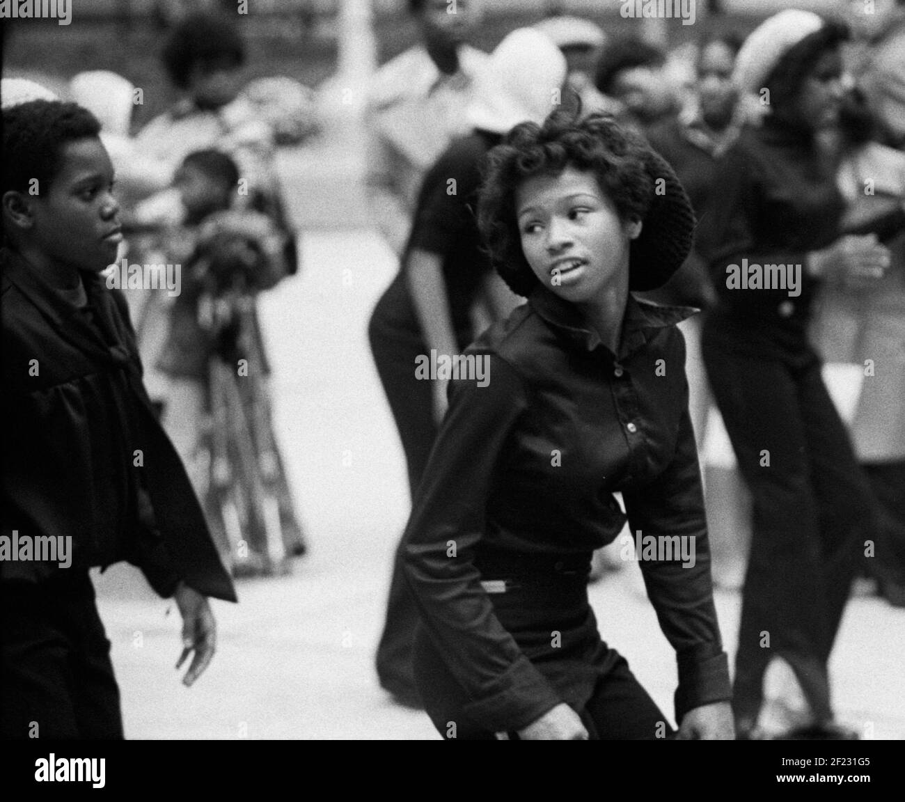 Street performance, Street concert, Philadelphia PA.,USA, 1976 Stock Photo