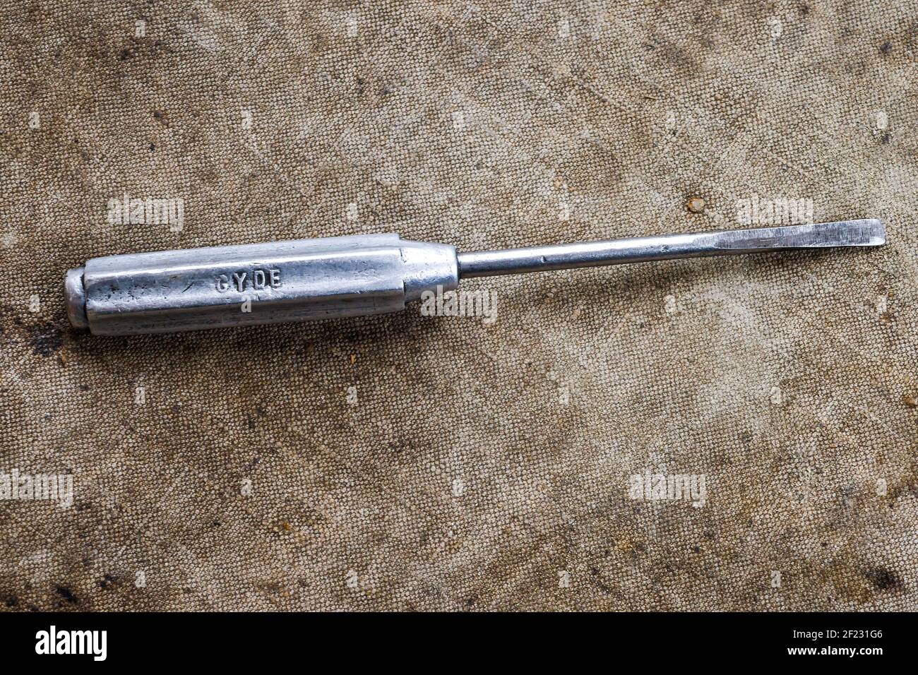 Metallic screwdriver, closeup view, France Stock Photo Alamy