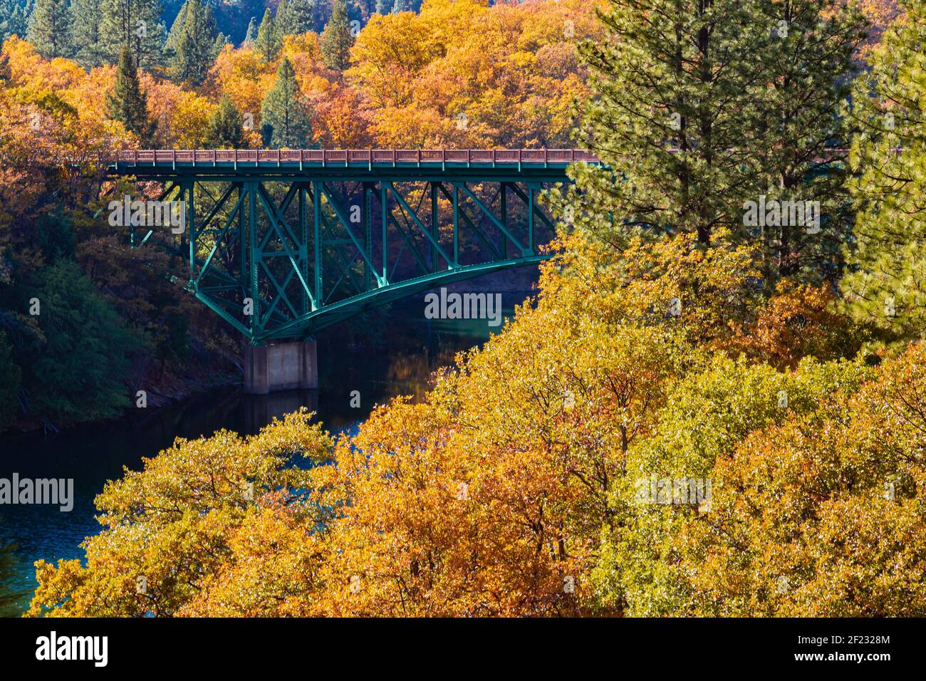 The bridge for State Route 89 where it crosses Lake Britton in Shasta