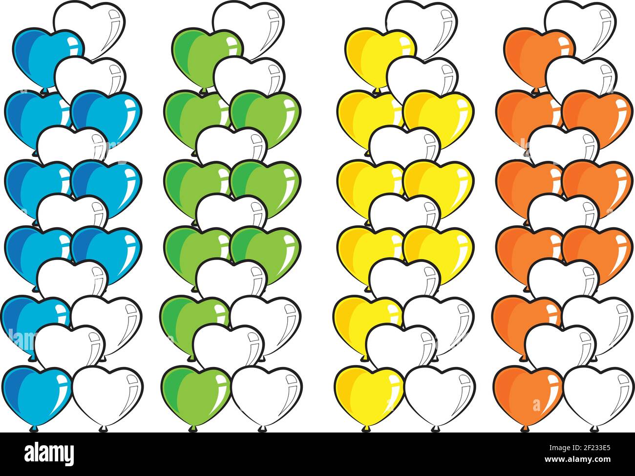 vector heart shape balloons border frame background Stock Vector Image ...