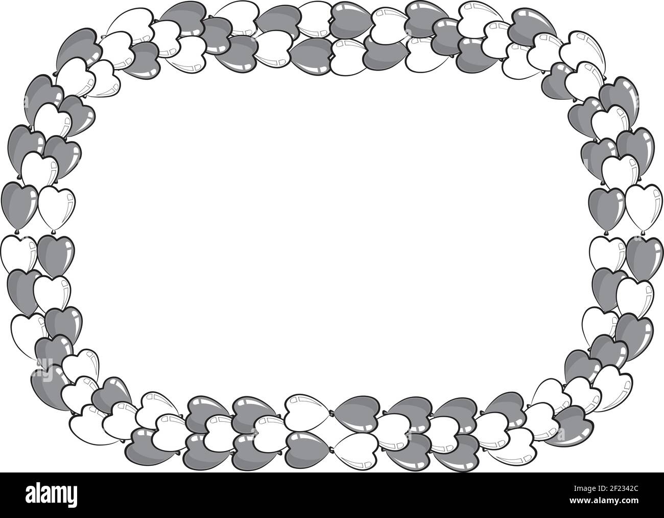 vector heart shape balloons border frame background Stock Vector Image ...