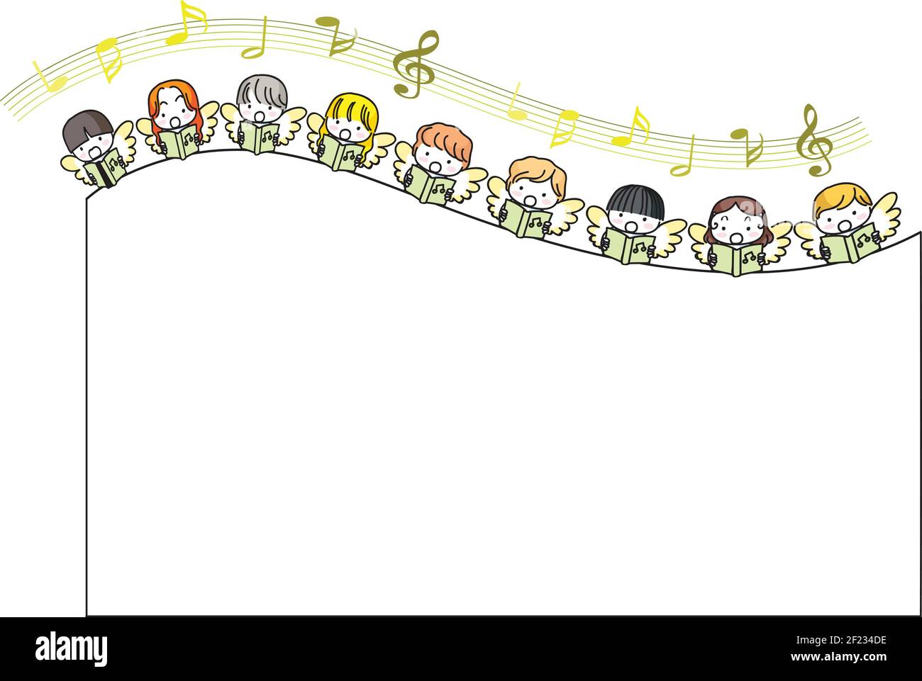 vector Vector illustration cartoon angel frame background Stock Vector