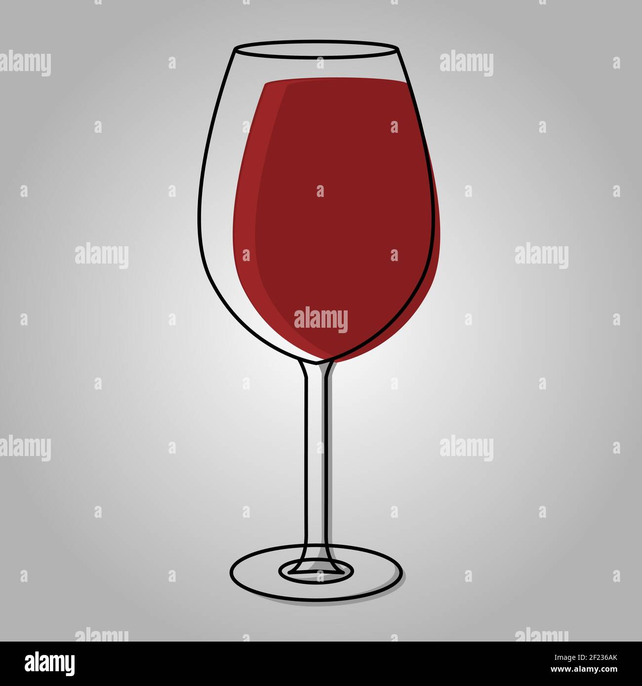 Red wine in glass icon. Vector illustration Stock Vector