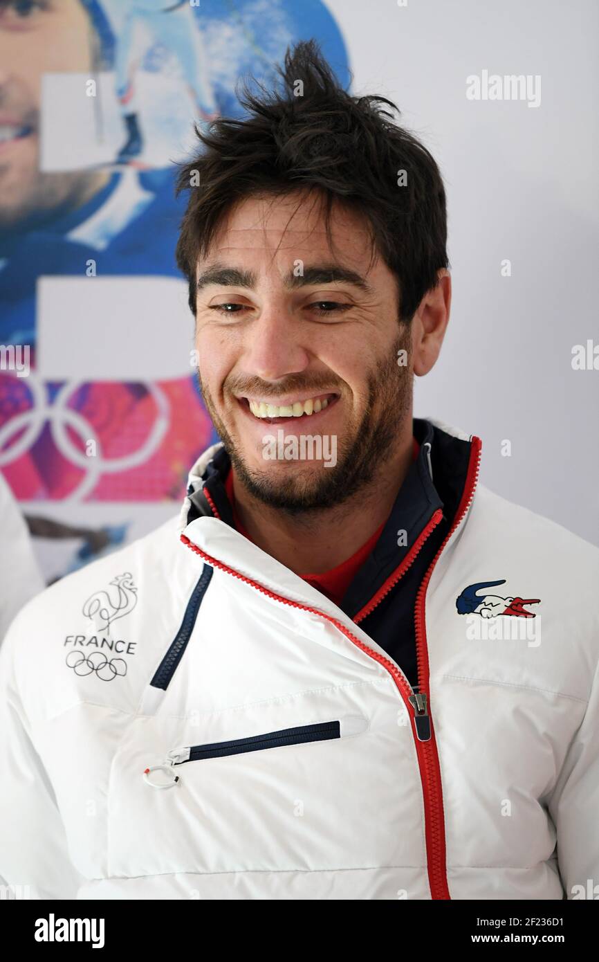 Thibaut Fauconnet (Fra), short track during the French team press  conference, short track and speed skating of XXIII Winter Olympic Games  Pyeongchang 2018, on February 8, 2018, at Club France, Alpensia,  Pyeongchang,