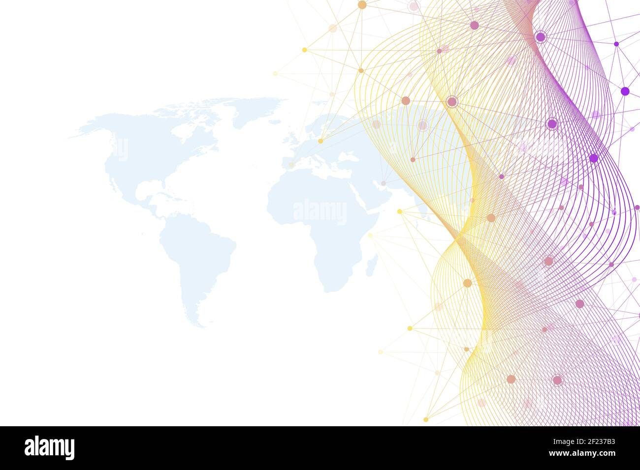 Futuristic abstract background blockchain technology. Peer to peer network  business concept. Global cryptocurrency blockchain banner. Wave flow Stock  Photo - Alamy