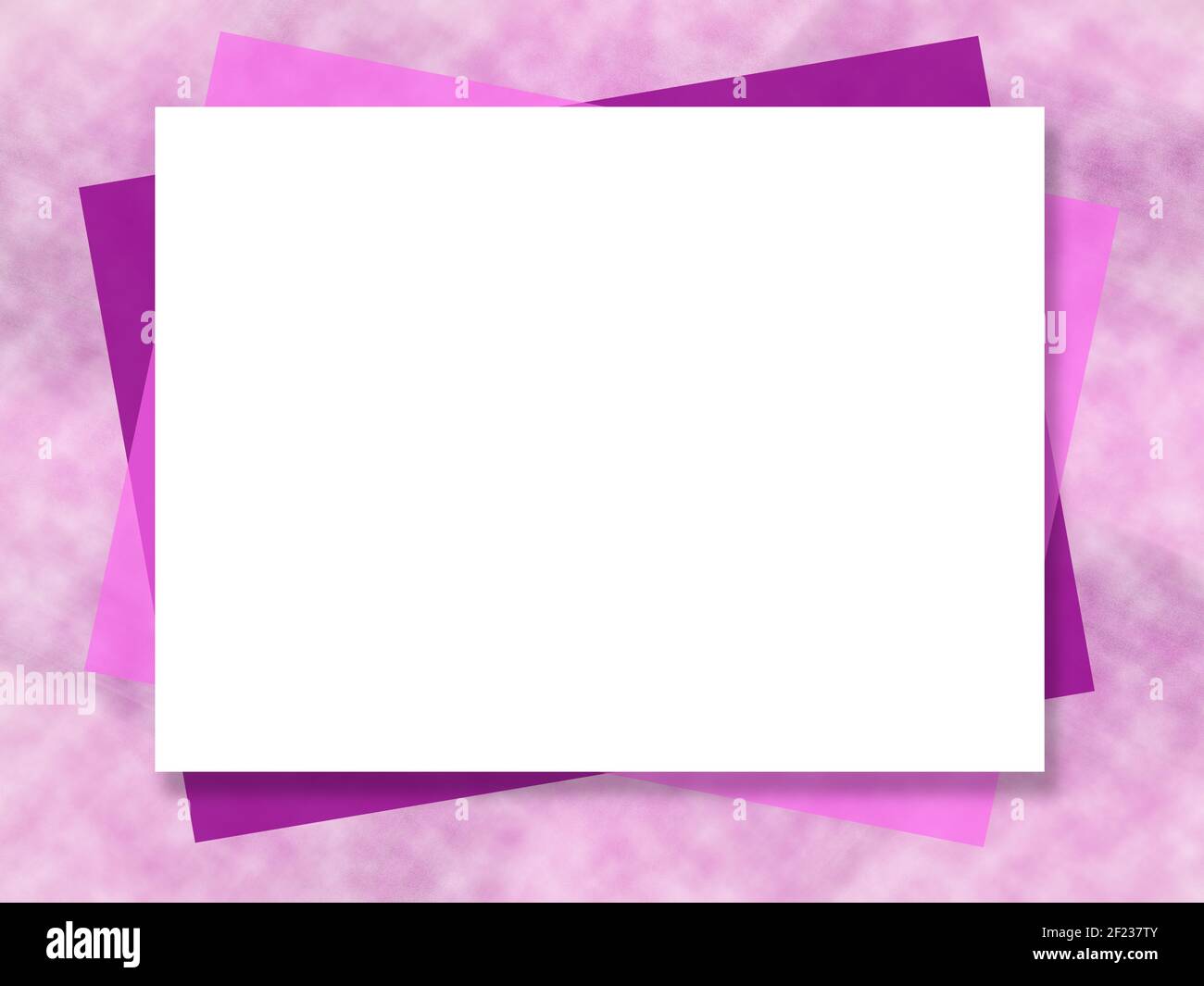 Mock up template. Vibrant purple, pink, magenta abstract background. White  big text box. Picture frame, border design. Art composition for greeting ca  Stock Photo - Alamy