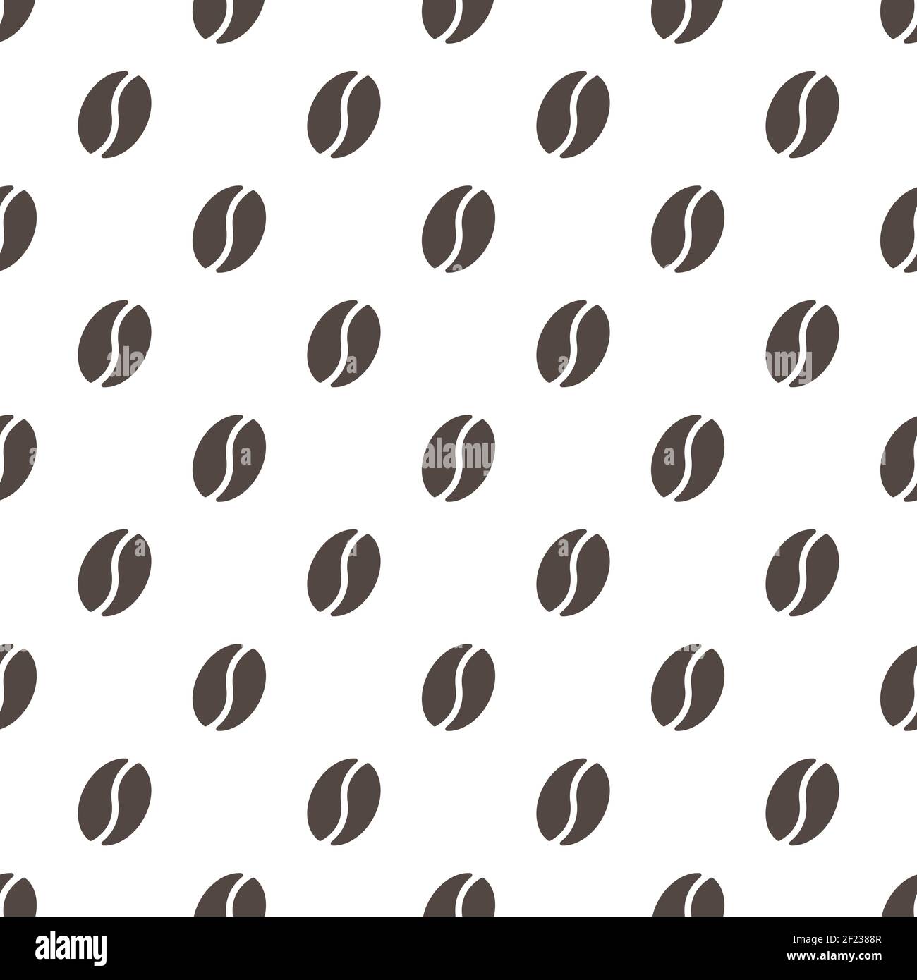 seamless pattern with coffee beans on white background. Flat vector ...
