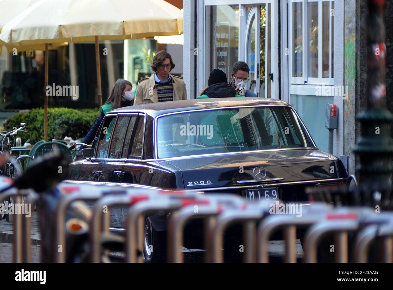 Milan, Italy. 10th Mar 2021. Milan, film set the house of Gucci with Lady  Gaga The first takes in Milan of the film La casa di Gucci, directed by  Ridley Scott, took
