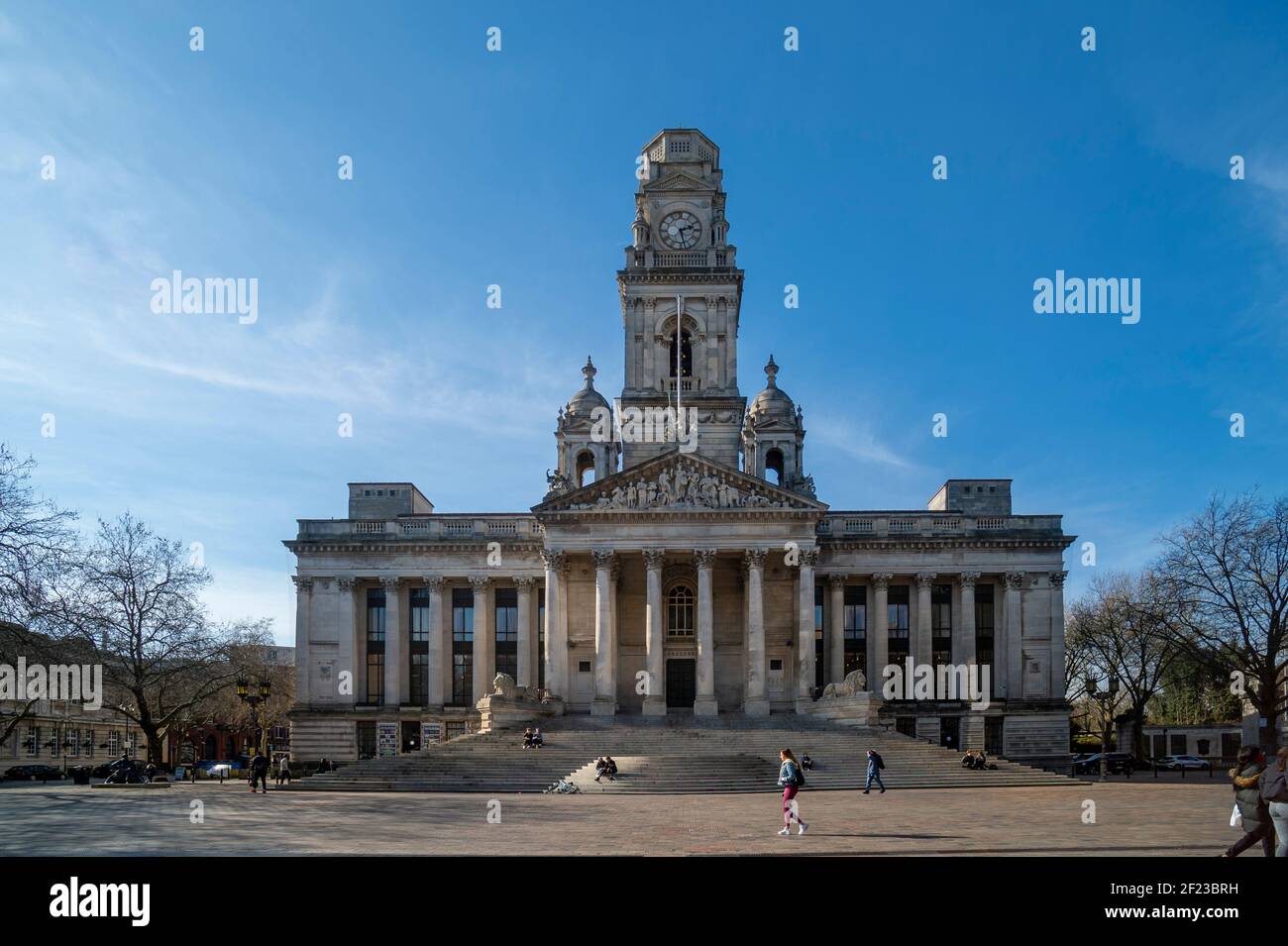 Portsmouth Guildhall in afternoon sunshine Stock Photo