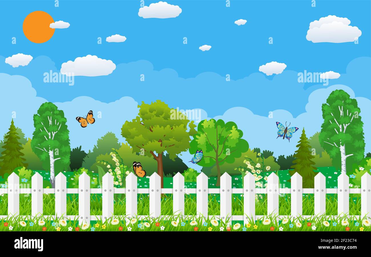 Morning Rural Vector Calm rural landscape Stock Vector Images - Alamy
