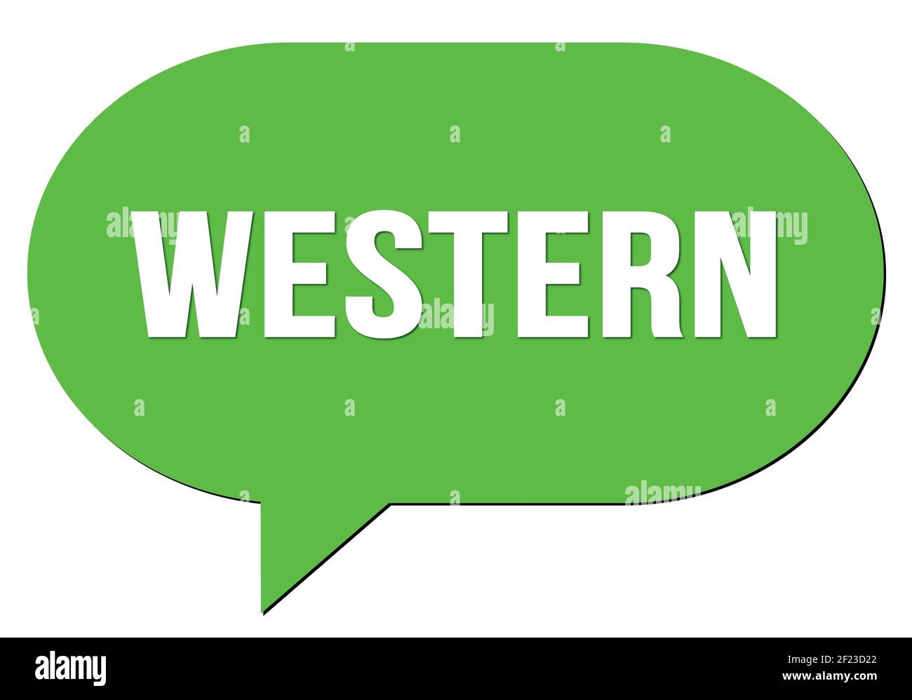 WESTERN text written in a green speech bubble stamp Stock Photo - Alamy