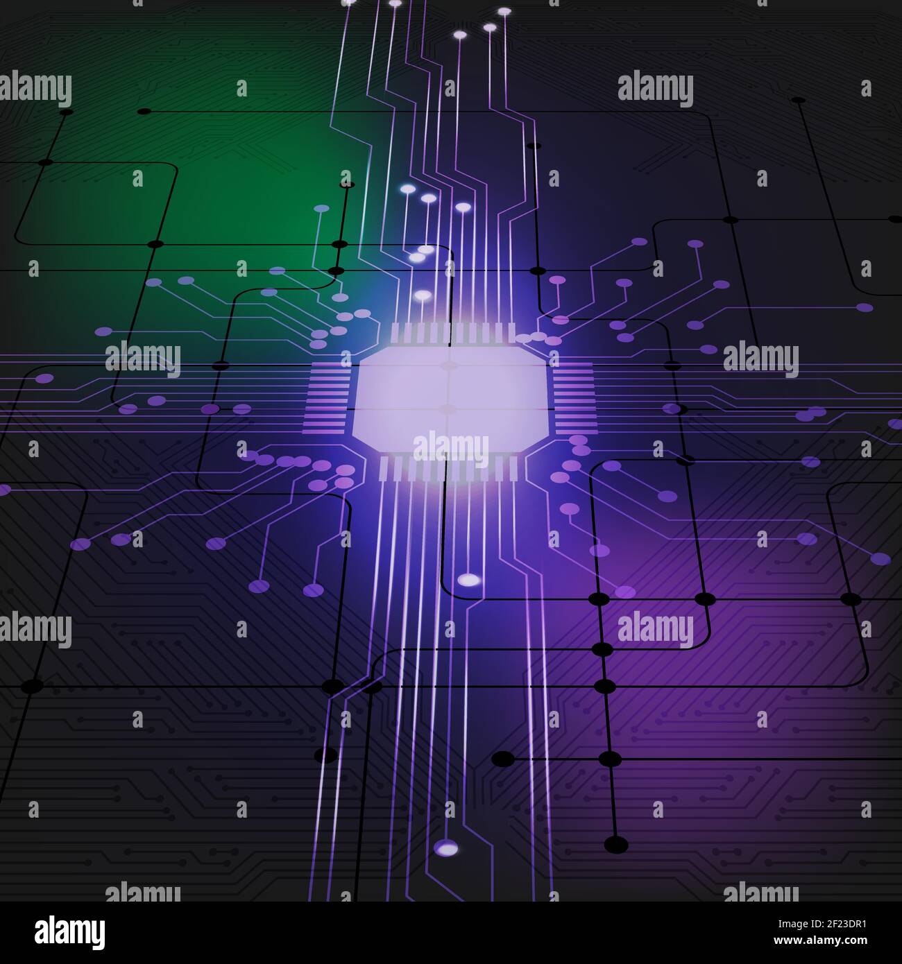 Abstract Circuit Board High Tech Technology Background. Vector Illustration. Stock Vector