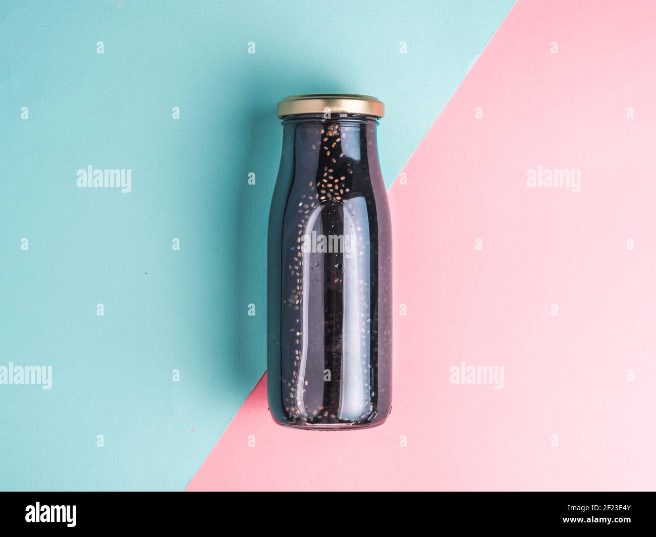 Detox activated charcoal black chia water Stock Photo Alamy
