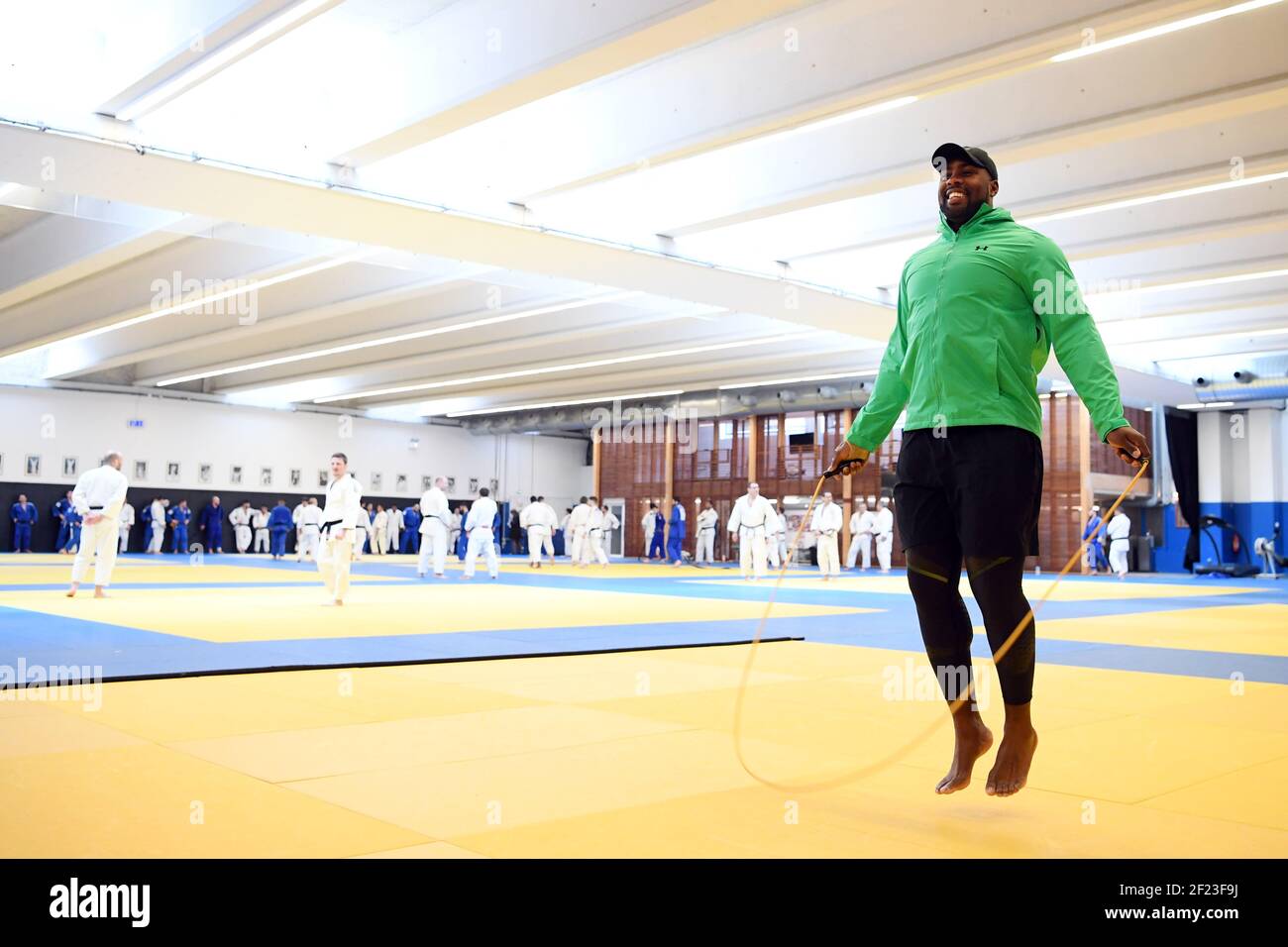 Teddy Riner during a physical practice session on March 13, 2018 at l'Insep in Paris, France - Photo Philippe Millereau / KMSP / DPPI Stock Photo