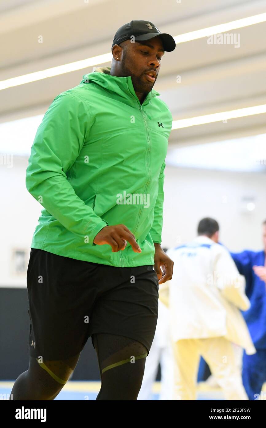 Teddy Riner during a physical practice session on March 13, 2018 at l'Insep in Paris, France - Photo Philippe Millereau / KMSP / DPPI Stock Photo