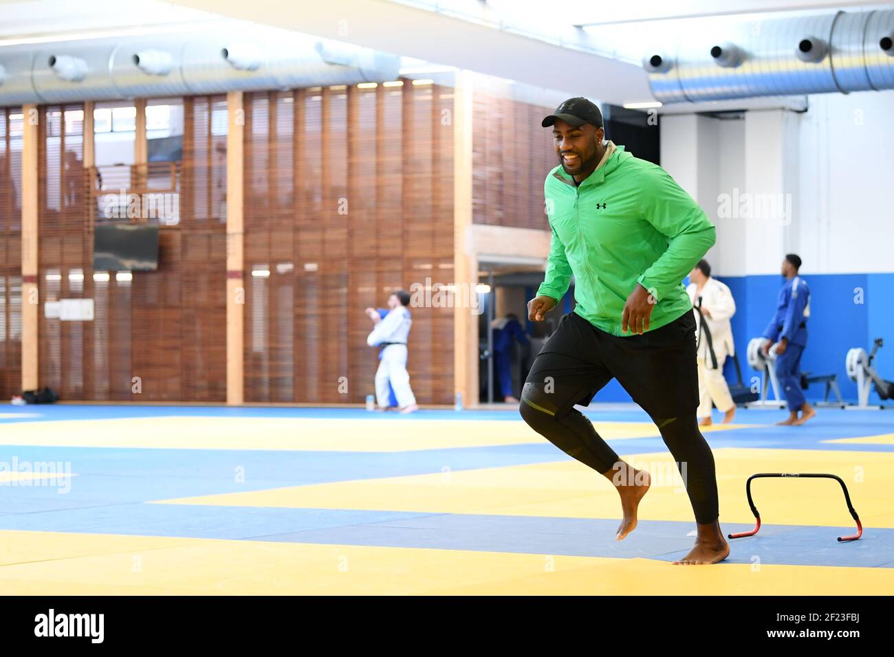 Teddy Riner during a physical practice session on March 13, 2018 at l'Insep in Paris, France - Photo Philippe Millereau / KMSP / DPPI Stock Photo