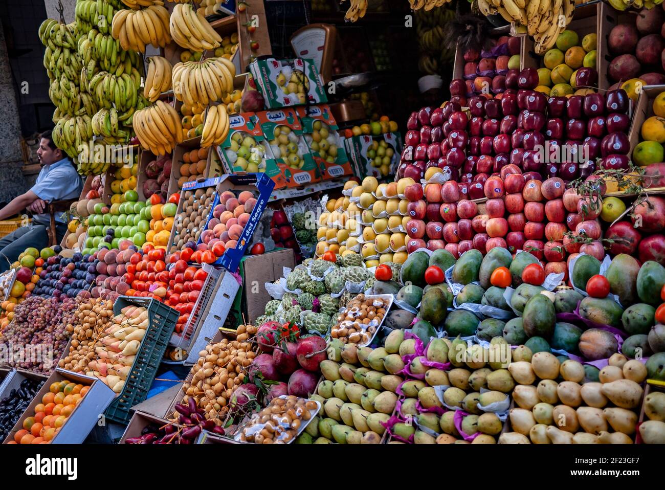 CAIRO, EGYPT NOVEMBER O3, 2010 Fruit vendor in Cairo, Egypt Stock