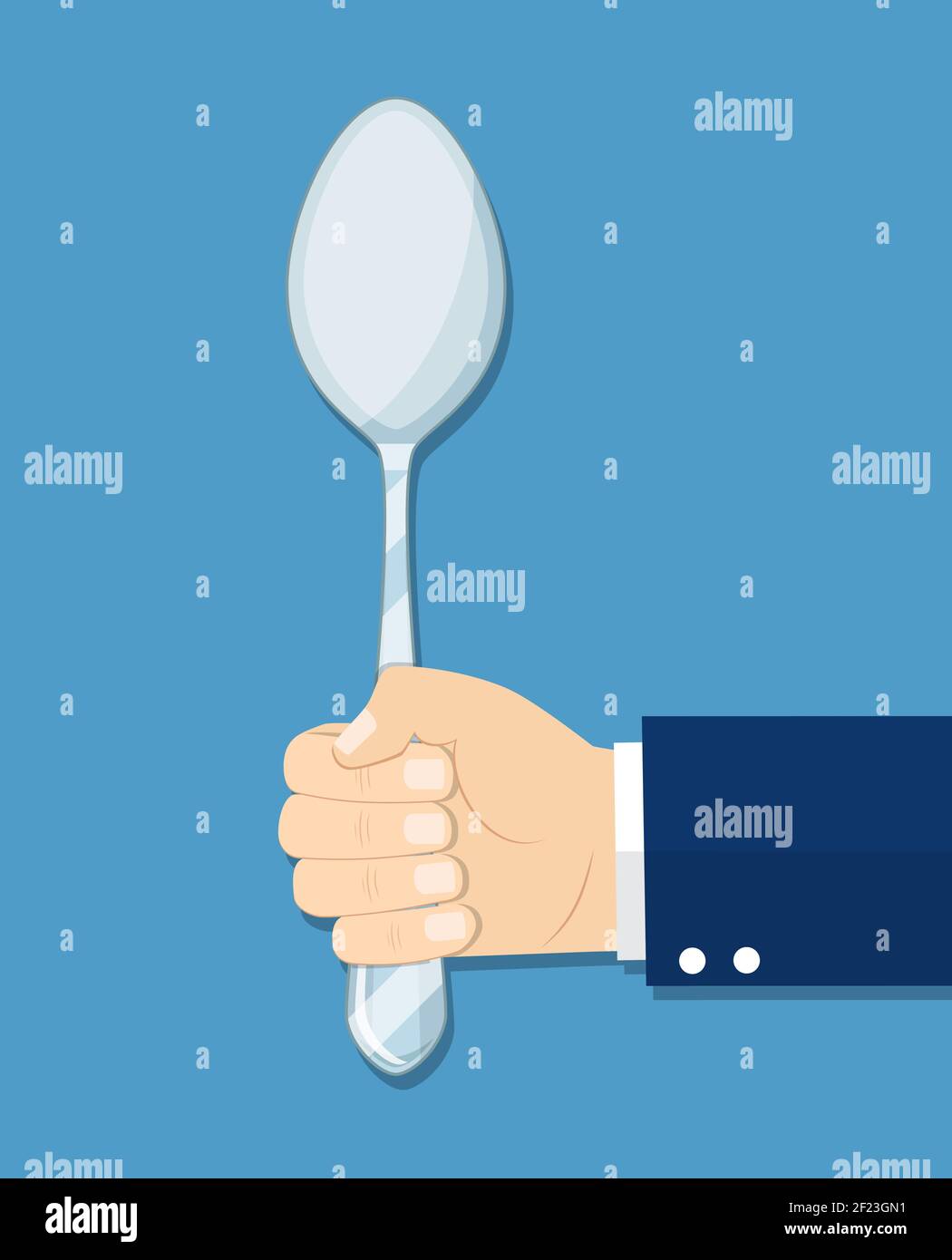hands holding fork Stock Vector