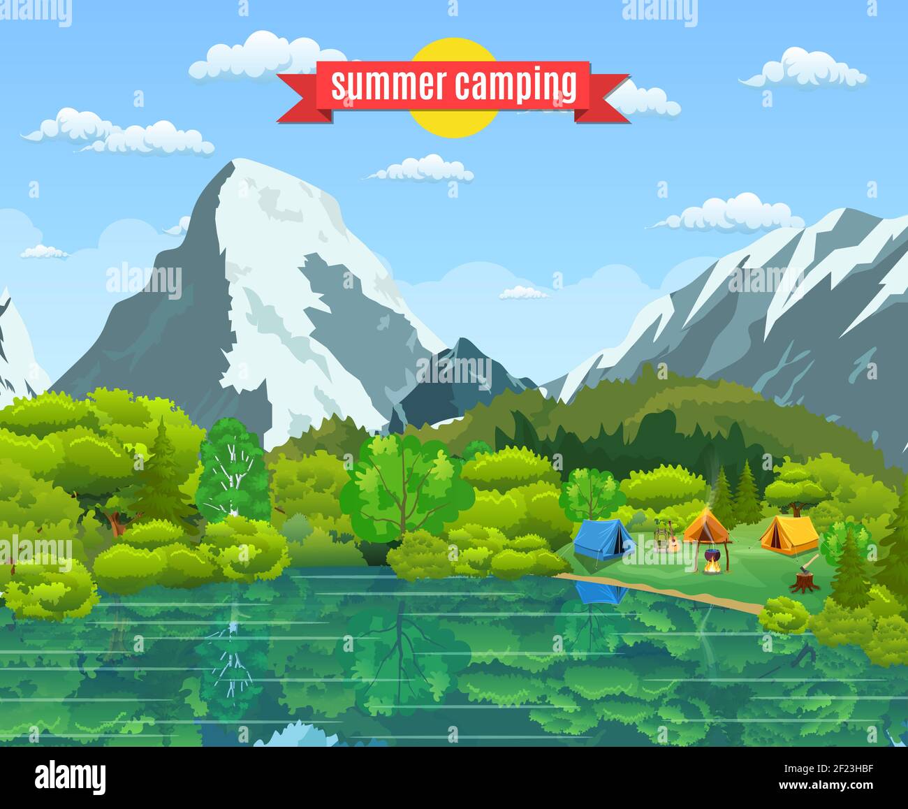 Vector flat illustration camping Stock Vector Image & Art - Alamy