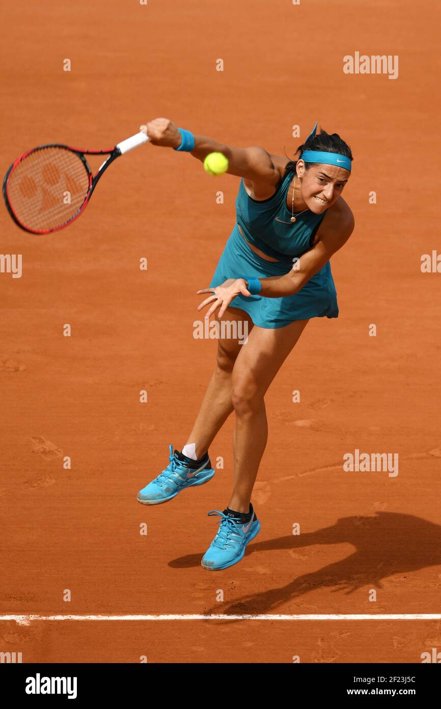 Caroline Garcia (France) competes during the fourth round of Roland Garros French Tennis Open 2018, day 9, on June 4, 2018, at the Roland Garros Stadium in Paris, France - Photo Philippe Millereau / KMSP / DPPI Stock Photo