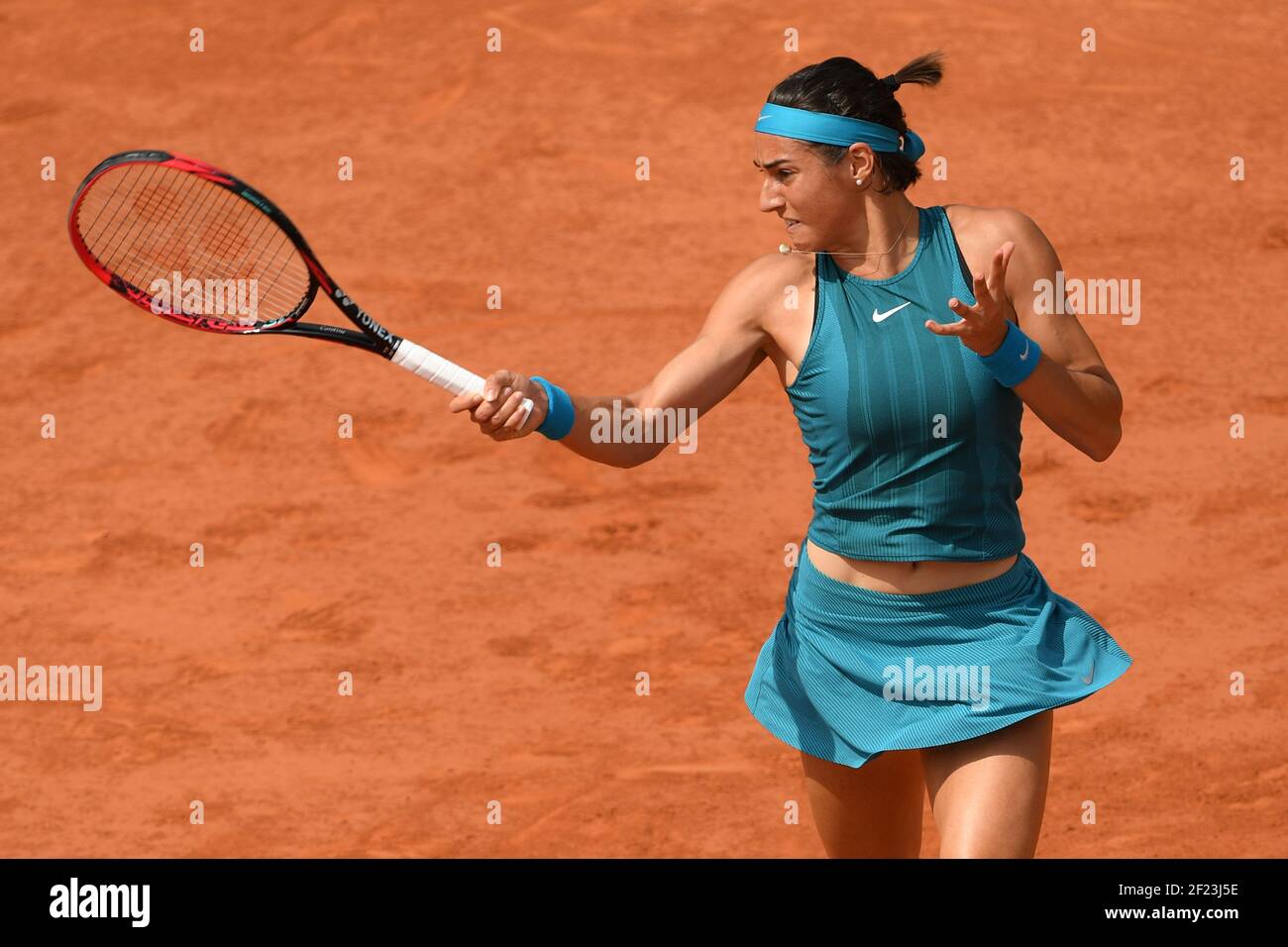 Caroline Garcia (France) competes during the fourth round of Roland Garros French Tennis Open 2018, day 9, on June 4, 2018, at the Roland Garros Stadium in Paris, France - Photo Philippe Millereau / KMSP / DPPI Stock Photo