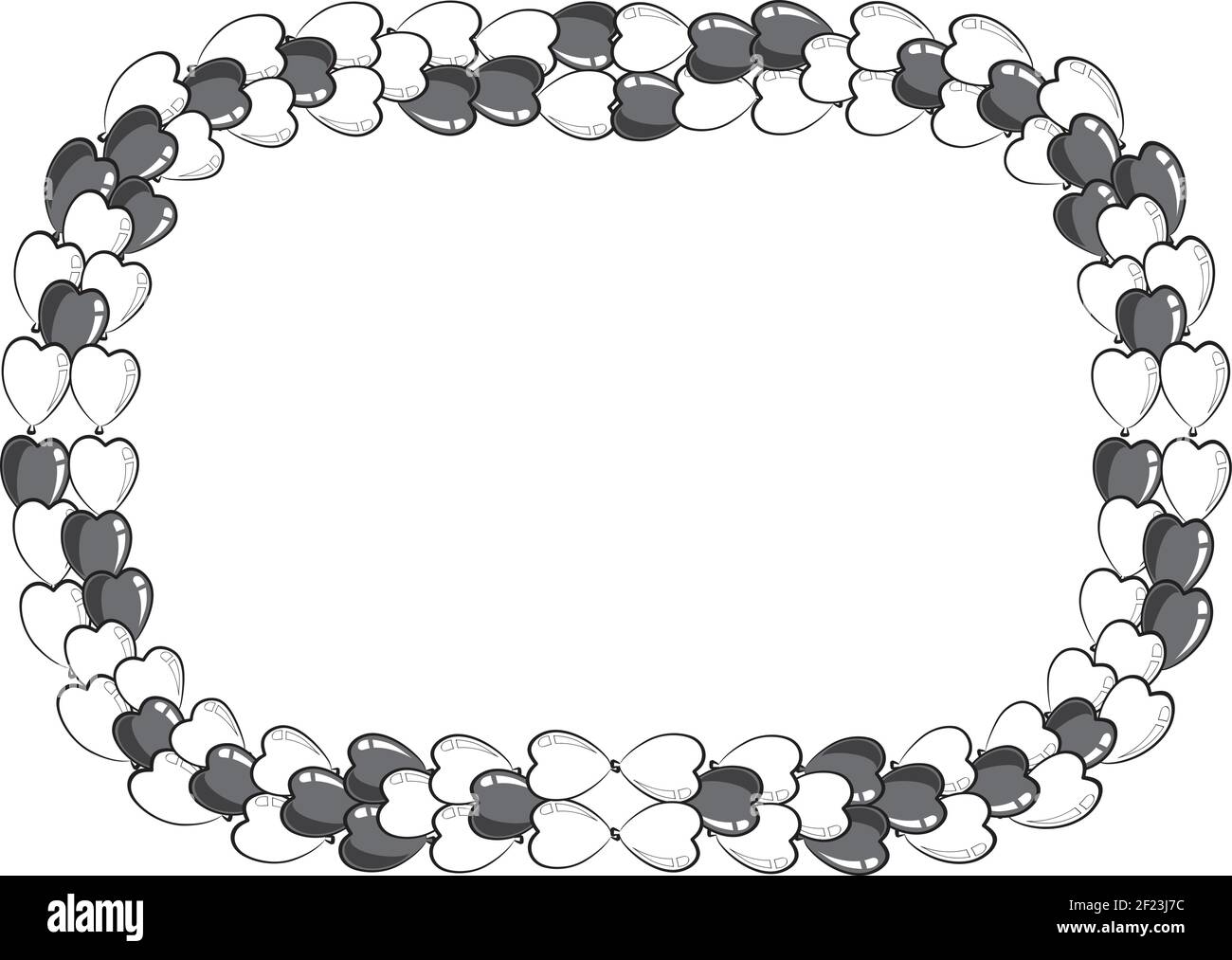 vector heart shape balloons border frame background Stock Vector Image ...