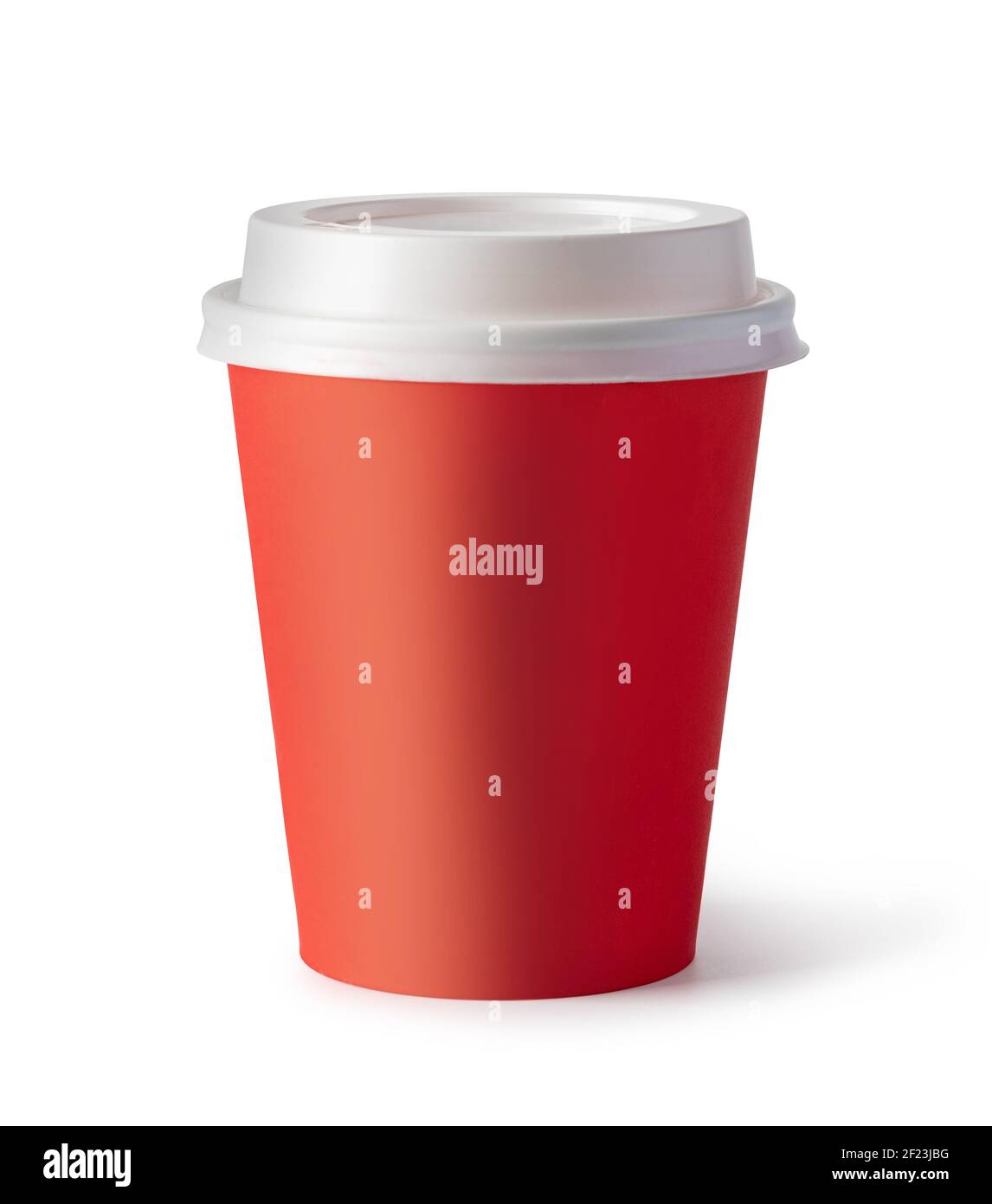 Red plastic coffee cup Stock Photo
