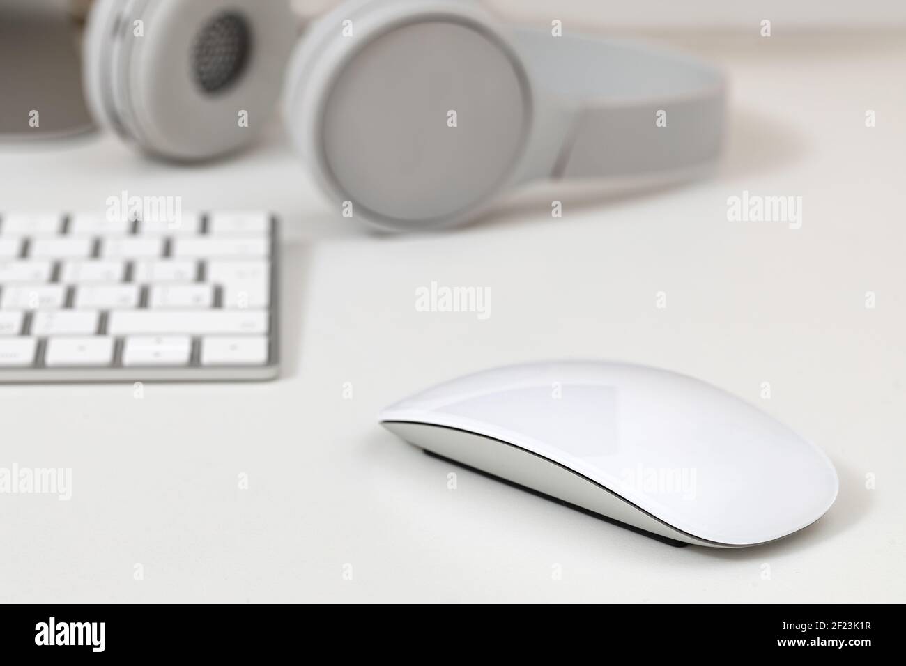Keyboard and mouse on a white Stock Photo