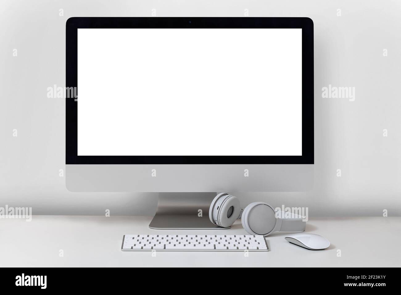Desktop computer on a white Stock Photo - Alamy