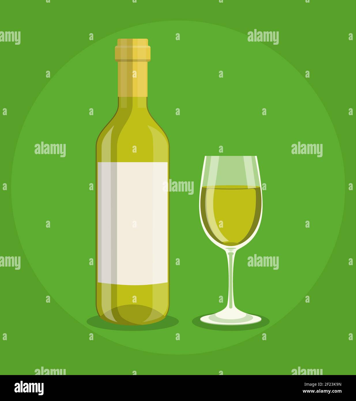 Flat bottle and a glass of wine Stock Vector Image & Art - Alamy
